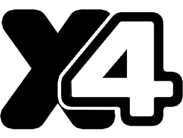 X4 bar logo black and white